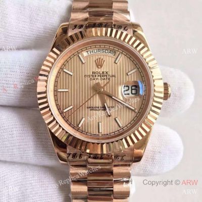 High Quality Copy Rolex Day-Date 40MM Watch MingZhu Movement Rose Gold Watch